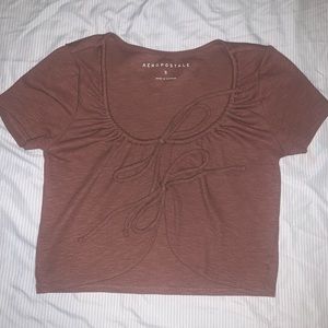 aeropostale tie brown crop top